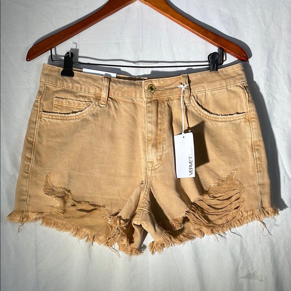 Velvet Tan Jean Shorts Relaxed Fit Distressed